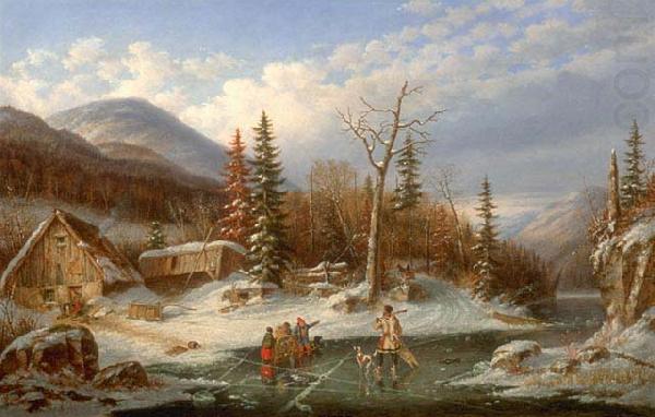 Cornelius Krieghoff Winter Landscape, Laval china oil painting image